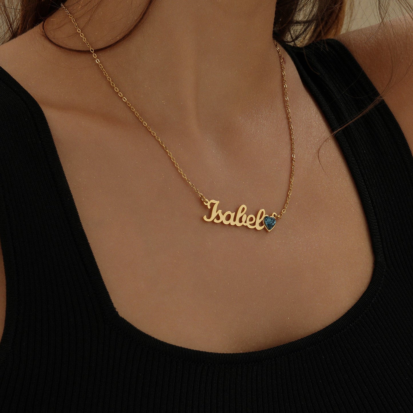 Birthstone Name Necklace