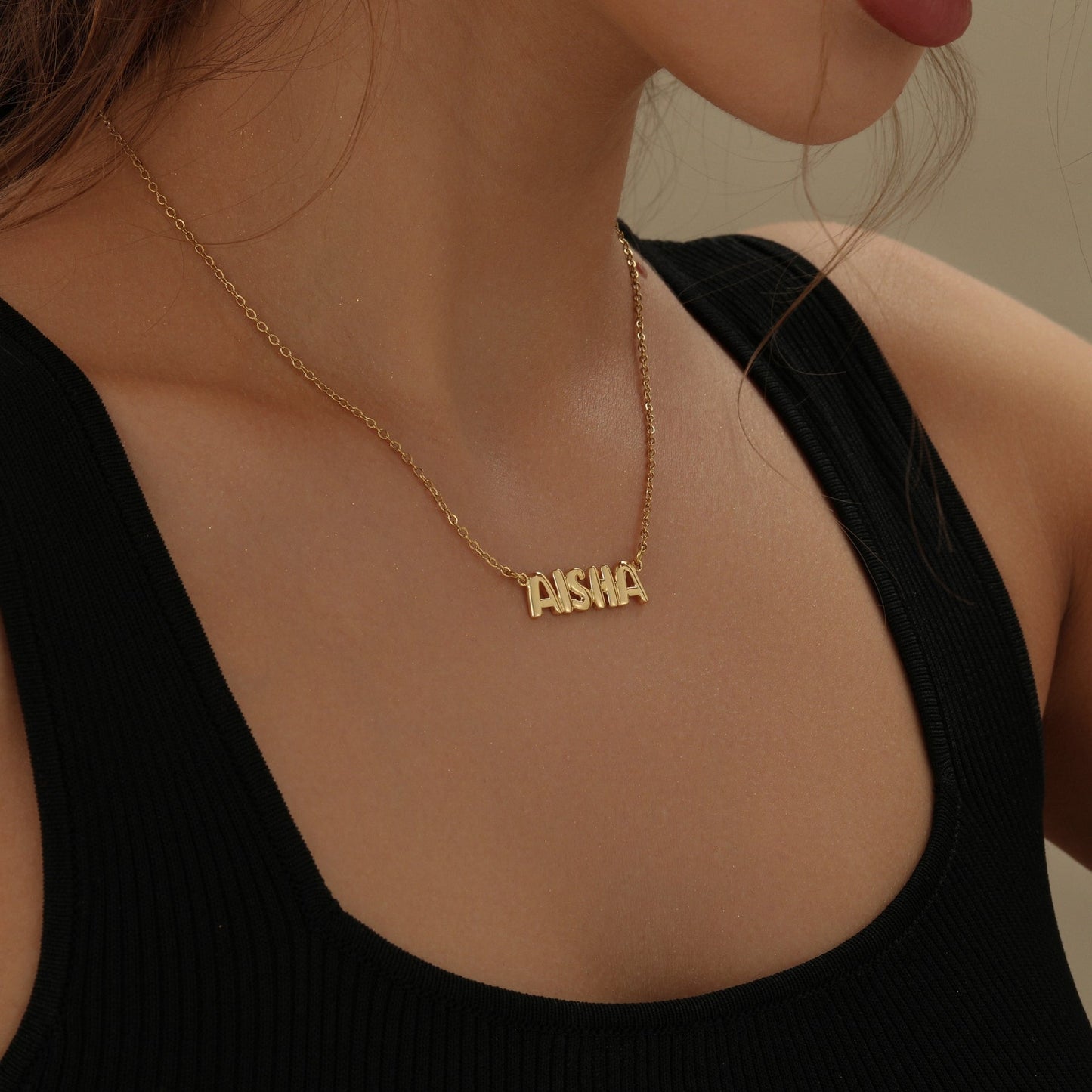 Bubble Letter Name Necklace