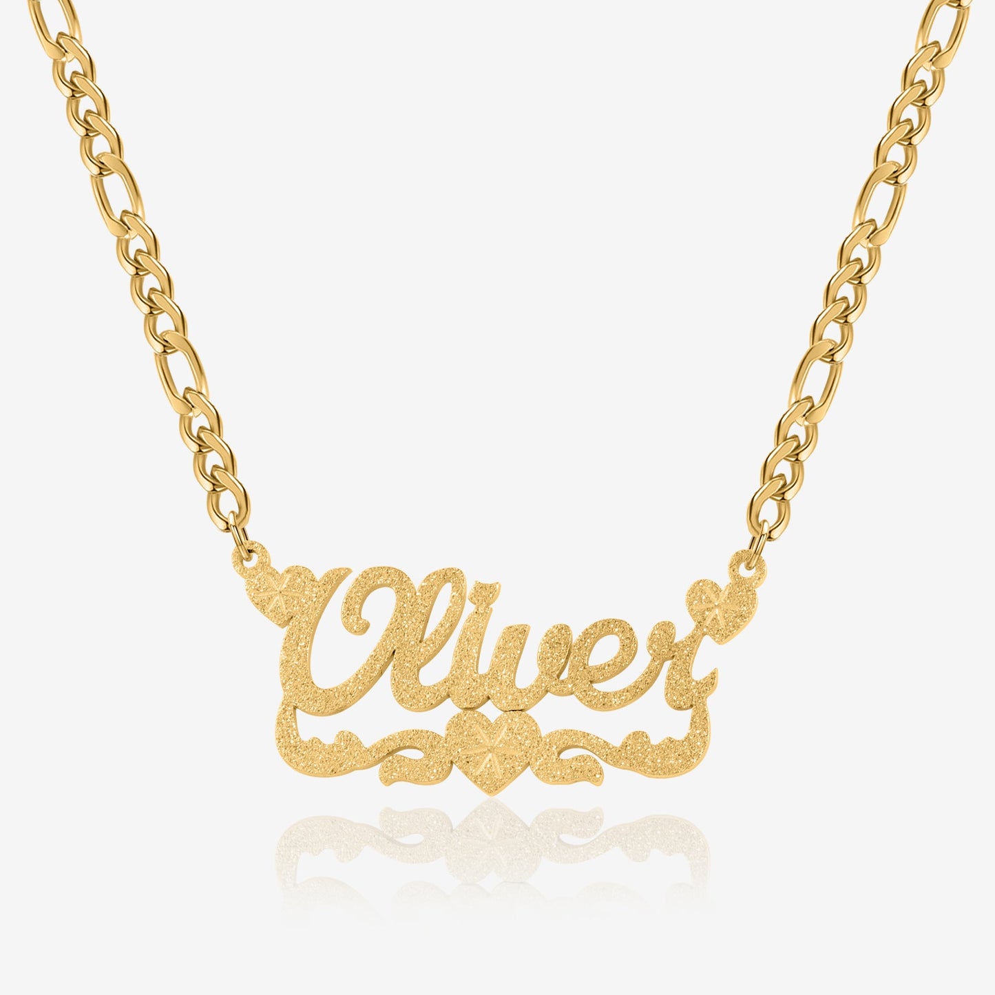 Diamond Cut Lovely Heart Name Necklace