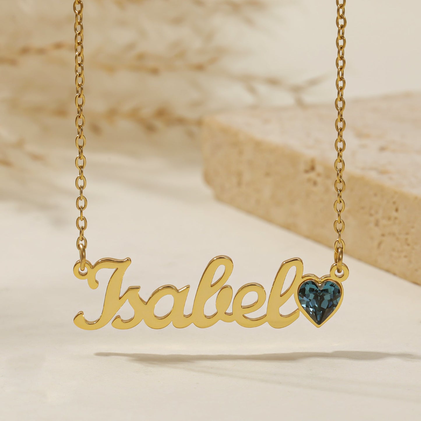 Birthstone Name Necklace