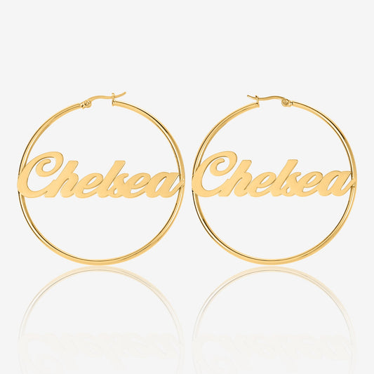 Classic Name Hoop Earrings