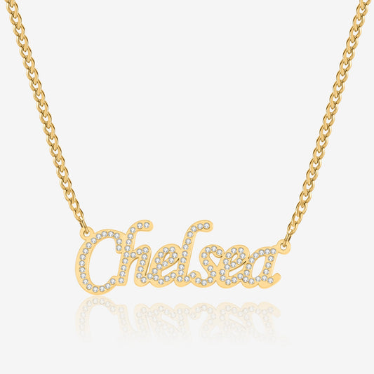 Iced Name Necklace w/ Cuban Chain