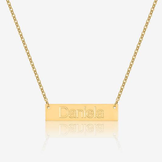 Embossed Engraved Bar Necklace